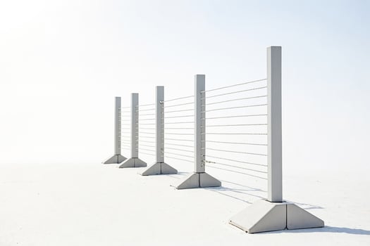 White Fence Against Bright Sky photo