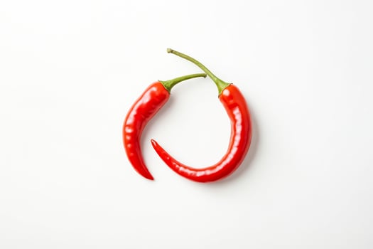 Red Chilli Peppers on White Background photo