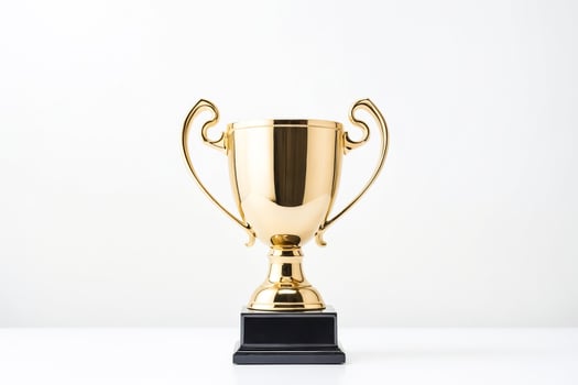 Gold Trophy on White Background photo