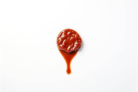 Droplet of Red Sauce on White Background photo