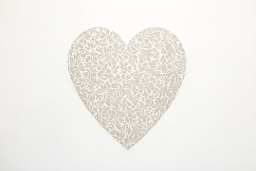 Floral Heart Pattern on White Background photo