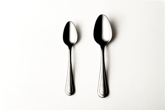 Two Silver Spoons on White Background photo