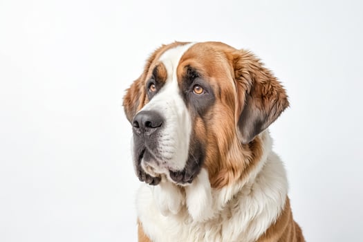 Closeup of a Saint Bernard Dog Looking to the Side photo