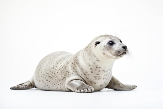 Cute baby seal pup on white background photo