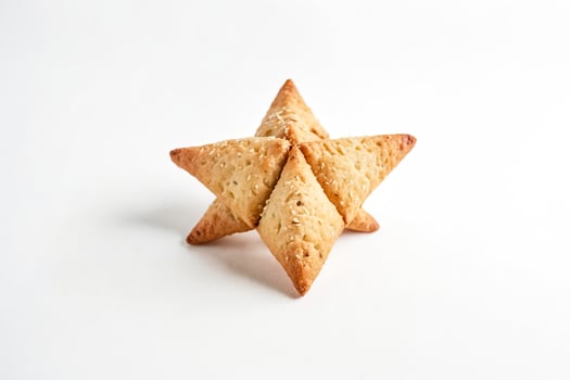 Star-Shaped Bread Roll with Sesame Seeds photo