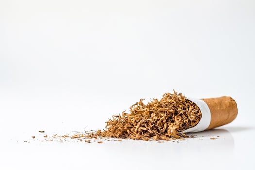 Cigarette with Tobacco Spilled Out photo