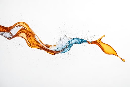 Abstract Splash of Orange and Blue Liquid photo