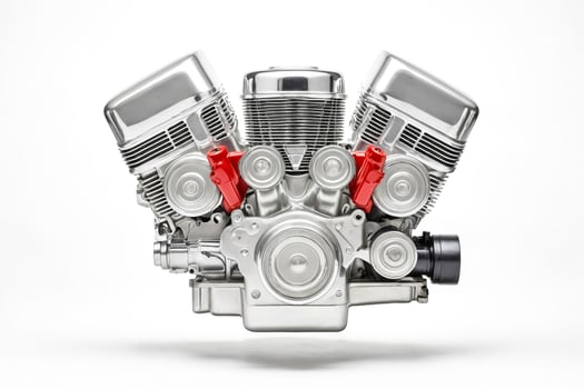 Chrome Motorcycle Engine photo