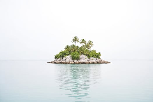 Palm Trees on a Small Island in the Ocean photo