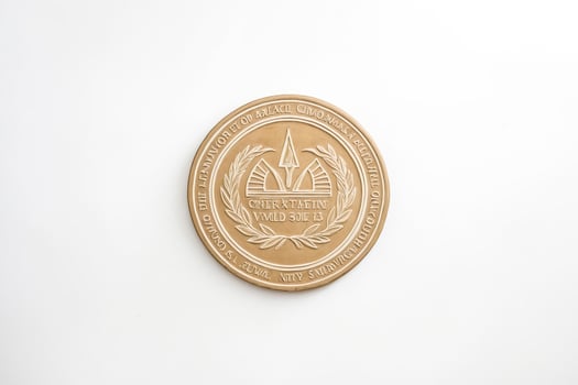 Gold Medallion with Embossed Design photo