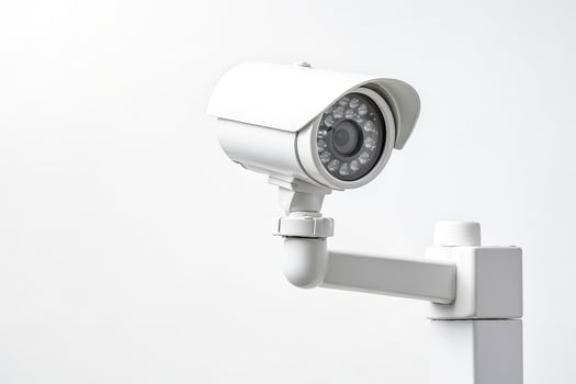White Security Camera on a White Wall photo