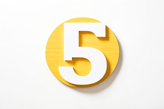 Number 5 on Yellow Circle photo