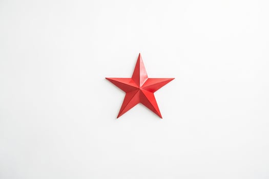 Red Star on White Background photo