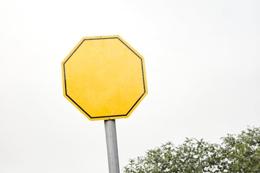 Blank Yellow Octagonal Sign photo