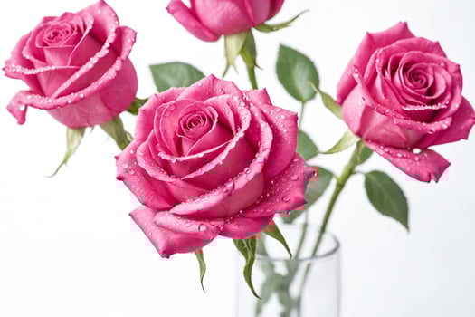 Close-up of Pink Rose with Water Drops photo