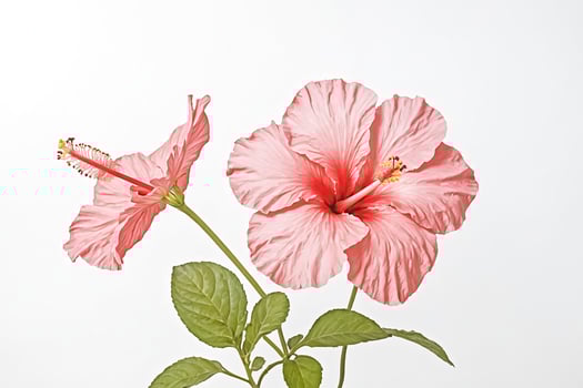 Pink Hibiscus Flower On White Background photo