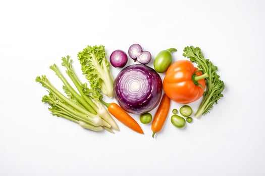 Fresh Vegetables Isolated on White Background photo