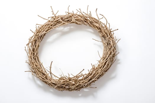 Simple Natural Wreath Isolated on White Background photo
