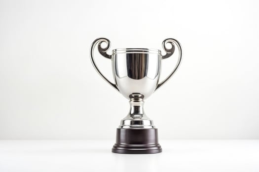 Silver Trophy on White Background photo