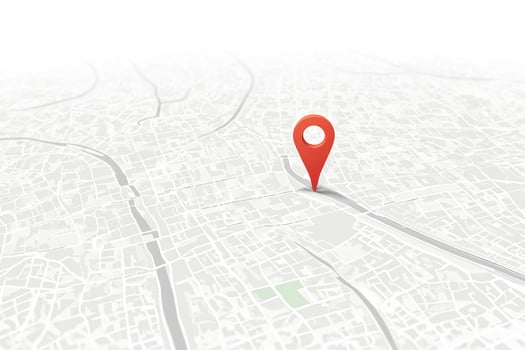 Red Pin on a City Map photo