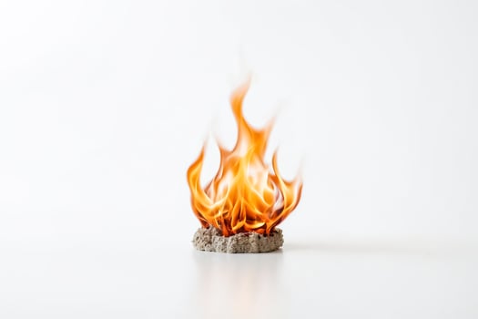 Small Fire Burning on White Background photo