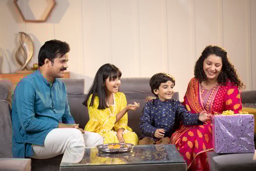 Family Members Celebrating Raksha Bandhan Festival photo