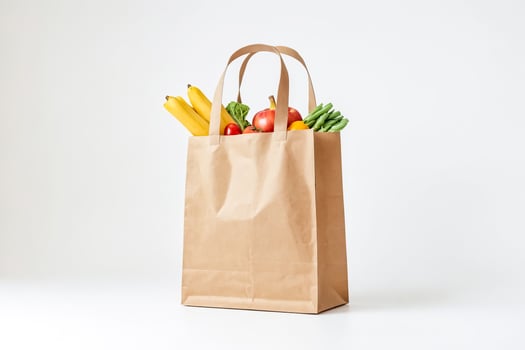 Brown Paper Bag with Fresh Produce photo