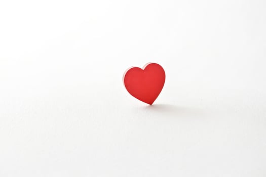 Red heart on white background photo