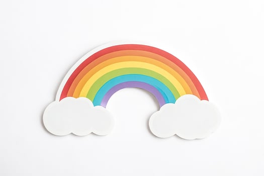 Rainbow with Clouds Cutout photo