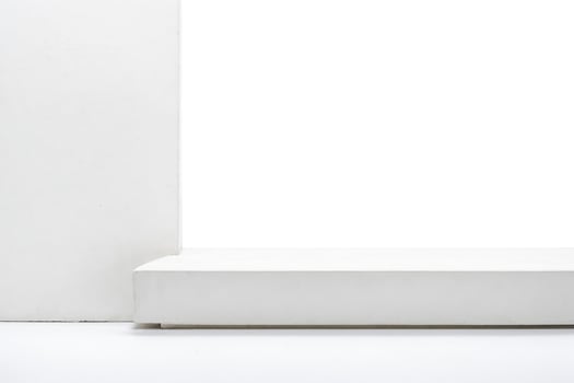 White pedestal with a white background photo
