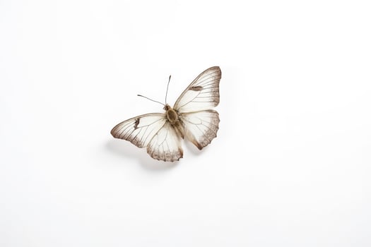 White butterfly isolated on white background photo