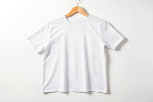 White T-Shirt Mockup on a Hanger photo