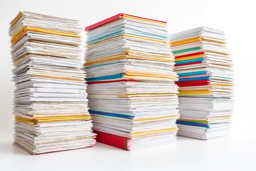 Stack of Papers in Folders photo