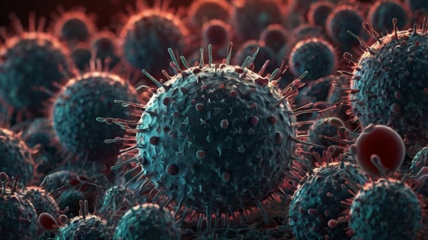 virus cell microscopic detailed photo