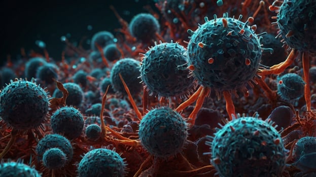 virus cell microscopic detailed photo