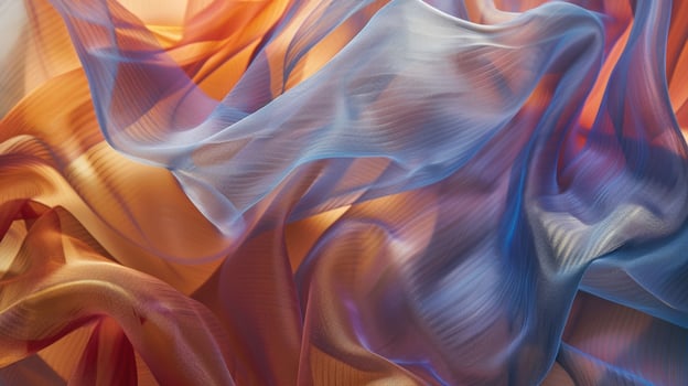 Layers of translucent fabric create a mesmerizing effect as they move in unison photo