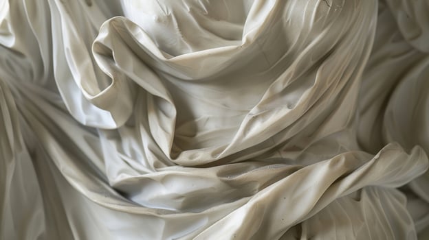 The fabric on the sculpture appearing as if it is being pulled and stretched by an invisible force adding a sense of mystery and wonder to the artwork photo