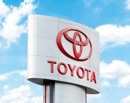 Bangkok Thailand 10 June 2024 Pole billboard with logo Toyota photo