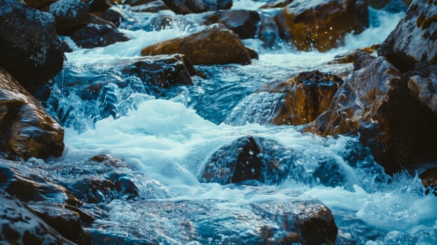 Tranquil Water Flow Over Rocks in Nature Embrace photo