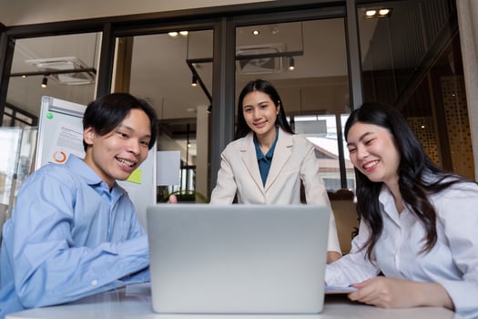 Business meeting to analyze and discuss the situation on the financial report in the meeting room. Investment Consultant, Financial advisor and accounting concept photo