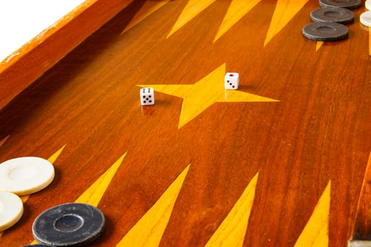 Old wooden backgammon game photo