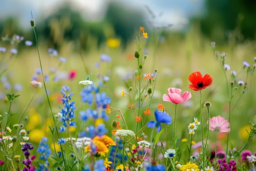 wild flowers in a meadow photo