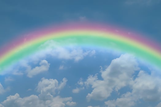 Scenic View, Rainbow Over Clear Blue Sky photo