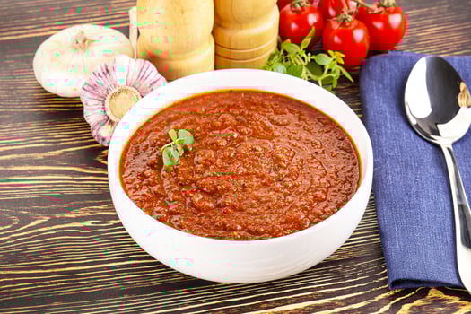Spanish traditional gazpacho tomato soup photo