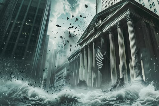 Bank crumbling as waves crash around it photo