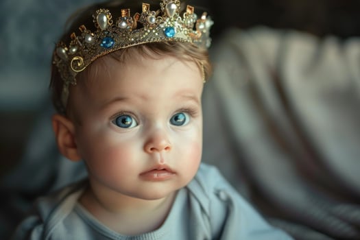 Regal baby with sparkling crown photo
