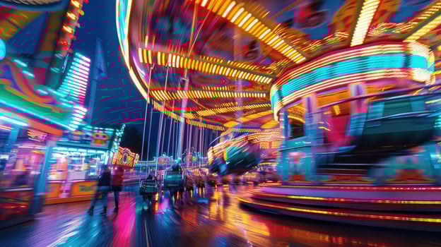 Neon Carnival A Vibrant Blur of Colorful Motion photo
