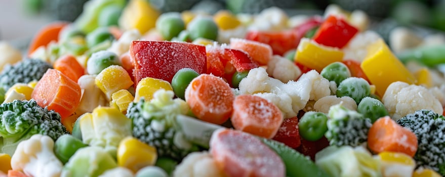 Bag of frozen mixed vegetables, perfect for adding to stir-fries or soups. photo