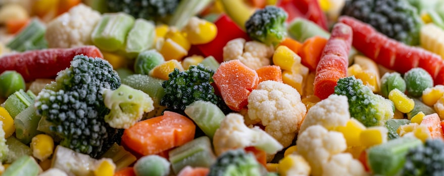 Bag of frozen mixed vegetables, perfect for adding to stir-fries or soups. photo