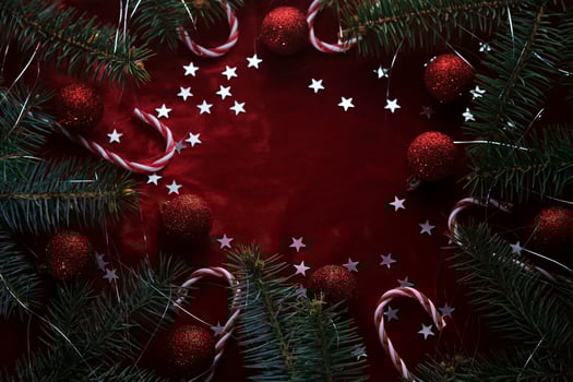 Abstract New Year and Christmas red velvet background with place for your text. photo